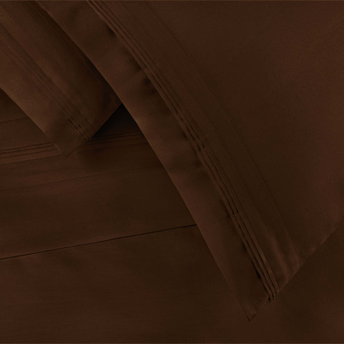 Egyptian Cotton 650 Thread Count Solid Deep Pocket Sheet Set - Chocolate