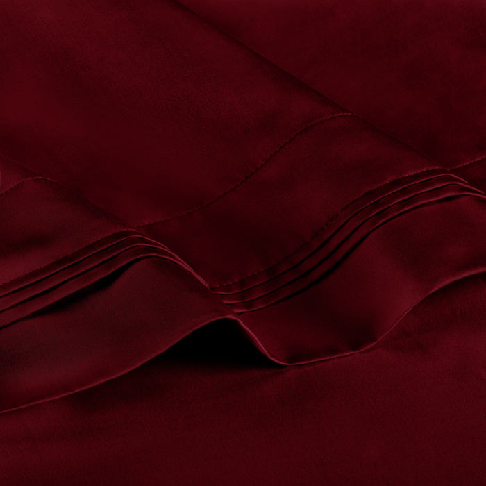 1000 Thread Count Egyptian Cotton Solid Pillowcase Set - Burgundy