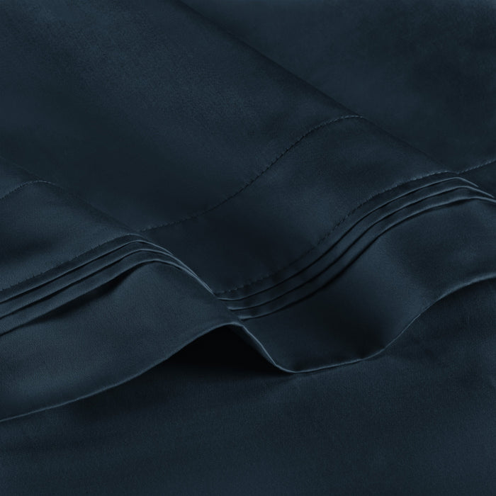 1000 Thread Count Egyptian Cotton Solid Pillowcase Set -  Navy Blue