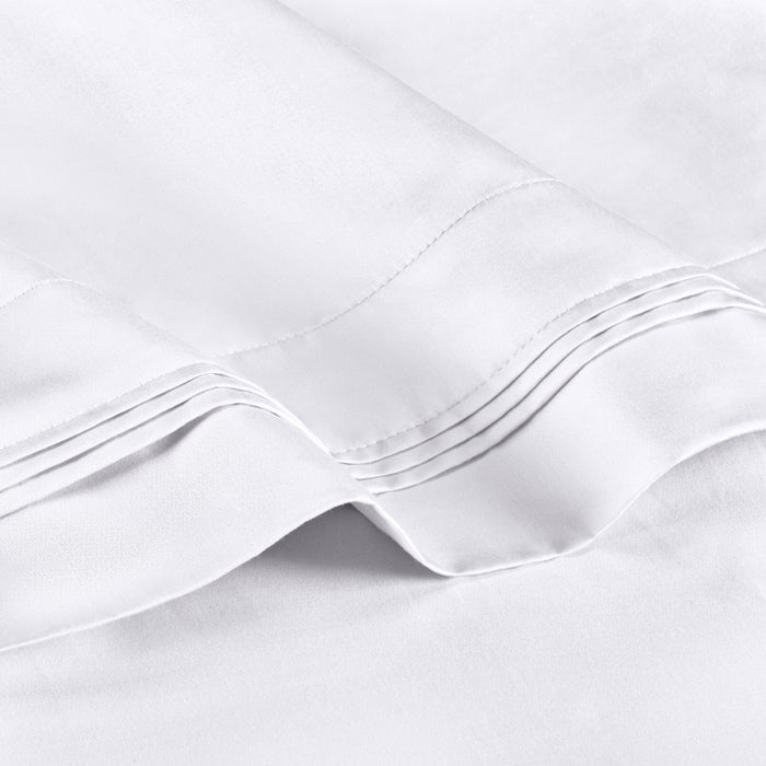 1000 Thread Count Egyptian Cotton Solid Pillowcase Set -  White