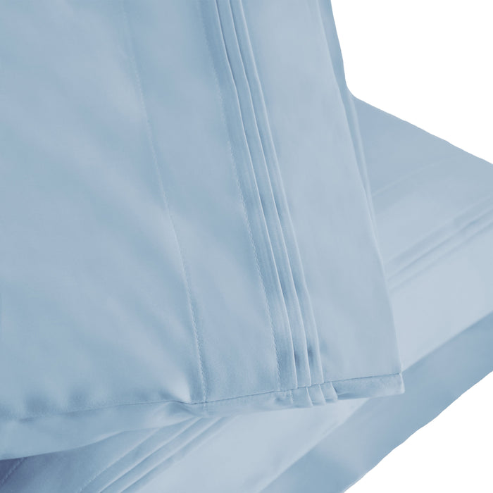 1000 Thread Count Egyptian Cotton Solid Pillowcase Set - Light Blue