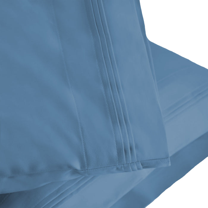 1000 Thread Count Egyptian Cotton Solid Pillowcase Set - Medium Blue