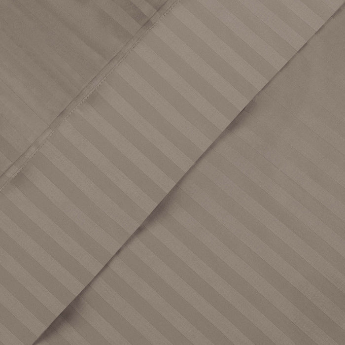 Egyptian Cotton 600 Thread Count Striped Deep Pocket Sheet Set - Gray