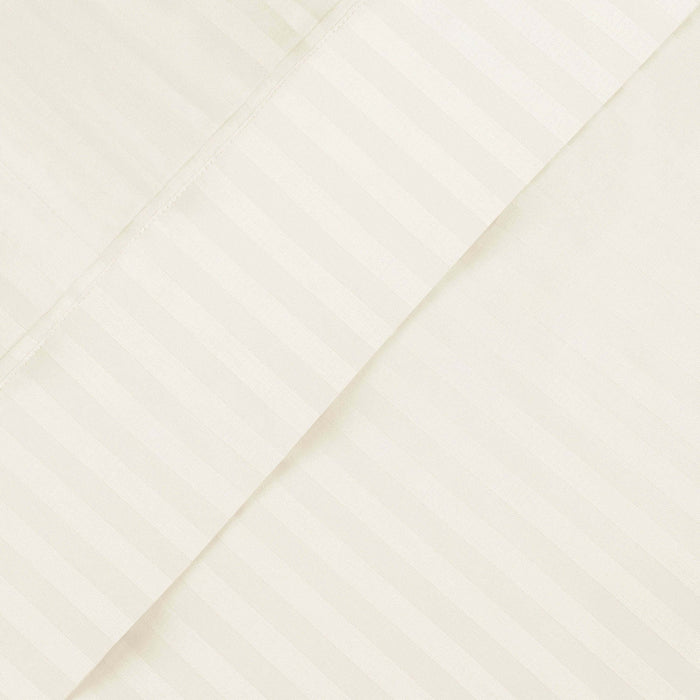 Egyptian Cotton 600 Thread Count Striped Deep Pocket Sheet Set - Ivory