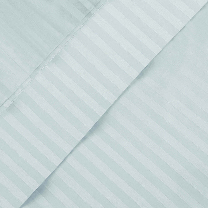 Egyptian Cotton 600 Thread Count Striped Deep Pocket Sheet Set - Light Blue