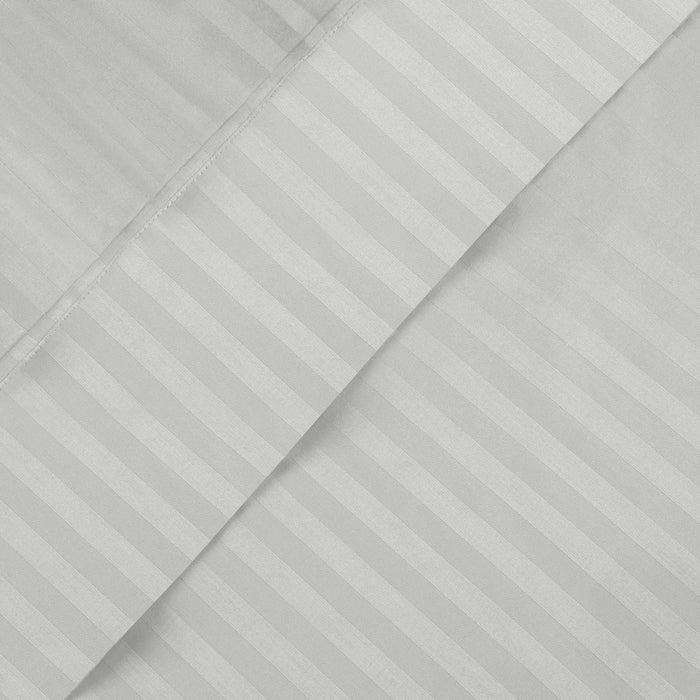 Egyptian Cotton 600 Thread Count Striped Deep Pocket Sheet Set - Silver