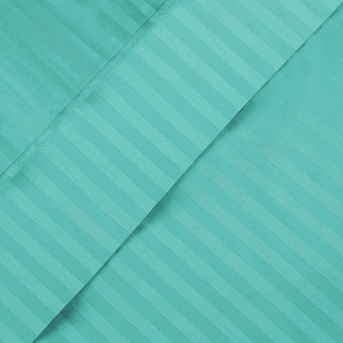 Egyptian Cotton 600 Thread Count Striped Deep Pocket Sheet Set - Teal