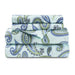 Flannel Cotton Floral Paisley Deep Pocket Bed Sheet Set - Light Blue