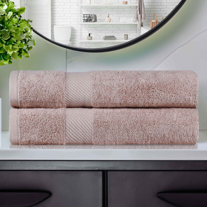 Kendell Egyptian Cotton Medium Weight Solid Bath Towel Set of 2 - Fawn