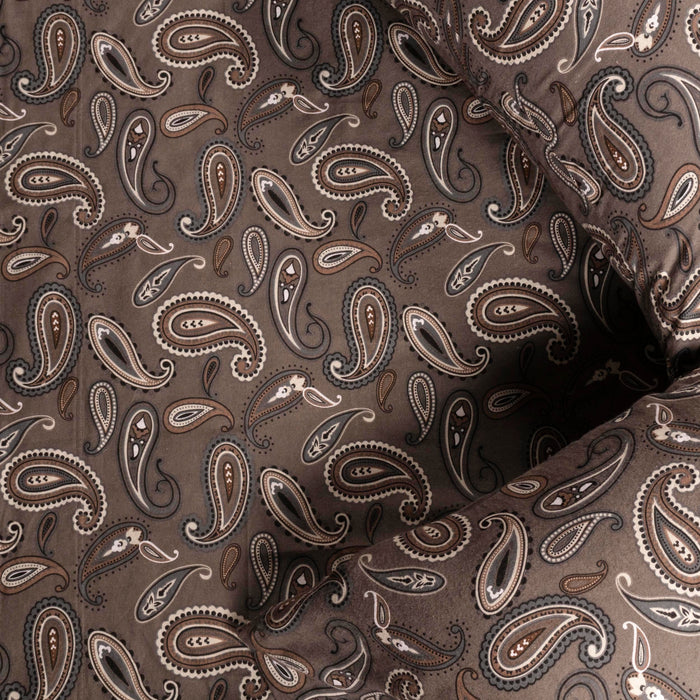 Flannel Cotton Floral Paisley Deep Pocket Bed Sheet Set - Charcoal