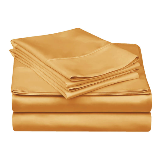 Egyptian Cotton 300 Thread Count Solid Deep Pocket Sheet Set - Gold