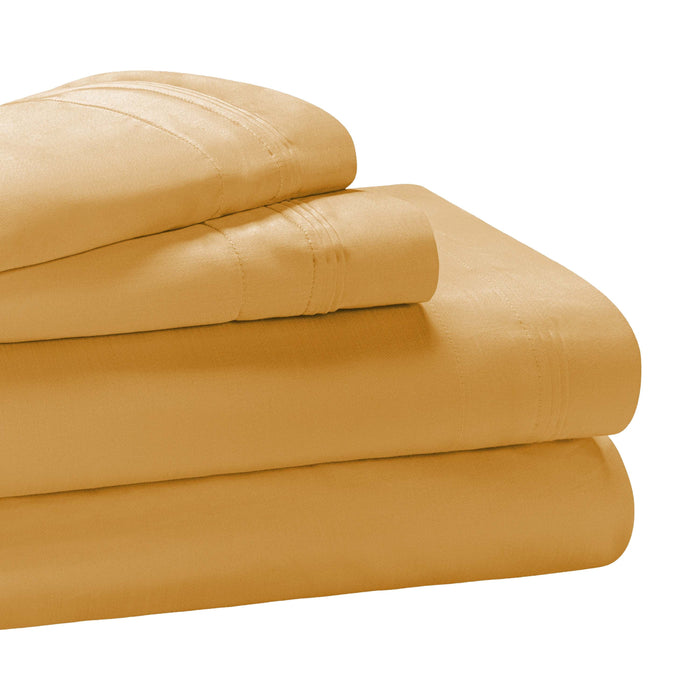 1000 Thread Count Egyptian Cotton Bed Sheet Set Olympic Queen - Gold