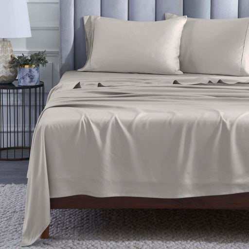 Modal From Beechwood 400 Thread Count Solid Deep Pocket Bed Sheet Set - Gray