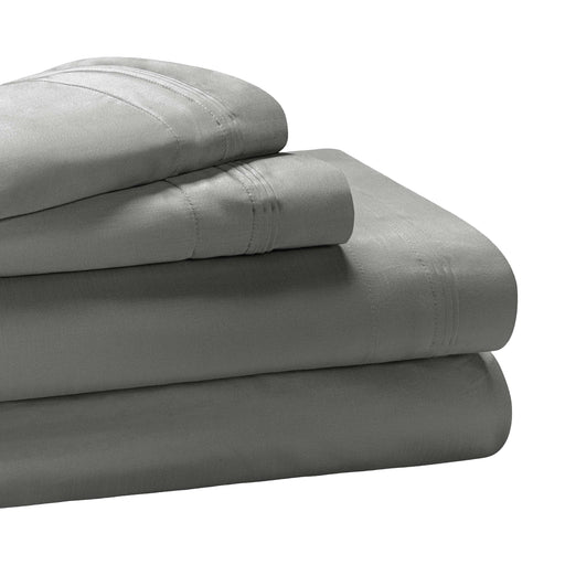 1000 Thread Count Egyptian Cotton Bed Sheet Set Olympic Queen - Gray