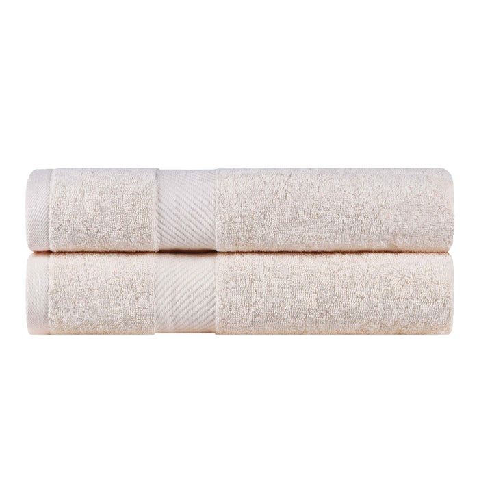 Kendell Egyptian Cotton Medium Weight Solid Bath Towel Set of 2 - Ivory
