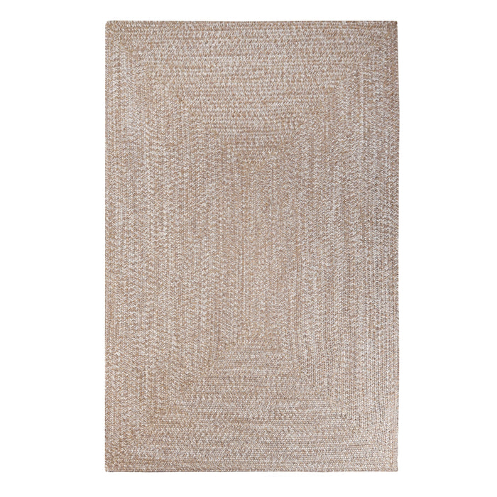 Tone Toned Braided Area Rug Bohemian Indoor Outdoor Rugs - Latte/White