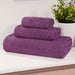 Basketweave Egyptian Cotton Jacquard 3 Piece Assorted Towel Set - Majestic Purple