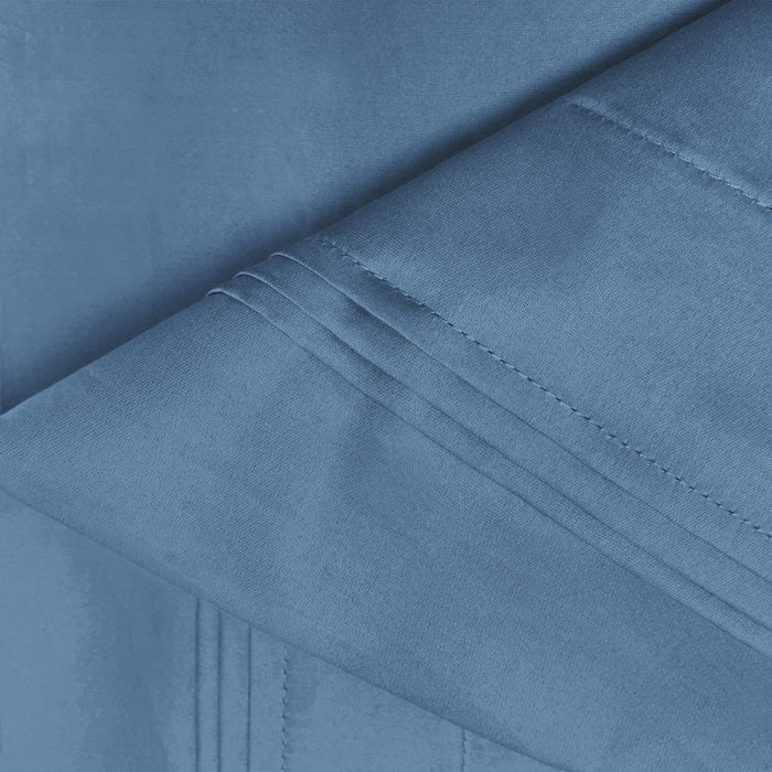 Egyptian Cotton 650 Thread Count Solid Deep Pocket Sheet Set - Medium Blue