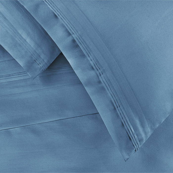 Egyptian Cotton 650 Thread Count Solid Deep Pocket Sheet Set - Medium Blue