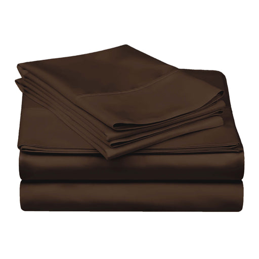 Egyptian Cotton 300 Thread Count Solid Deep Pocket Sheet Set - Mocha