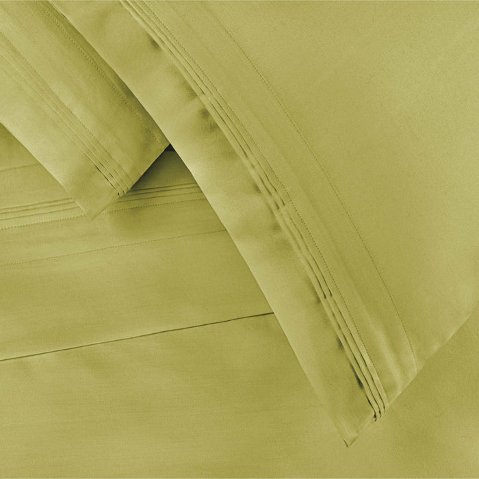 Egyptian Cotton 650 Thread Count Deep Pocket Sheet Set - Olive Green