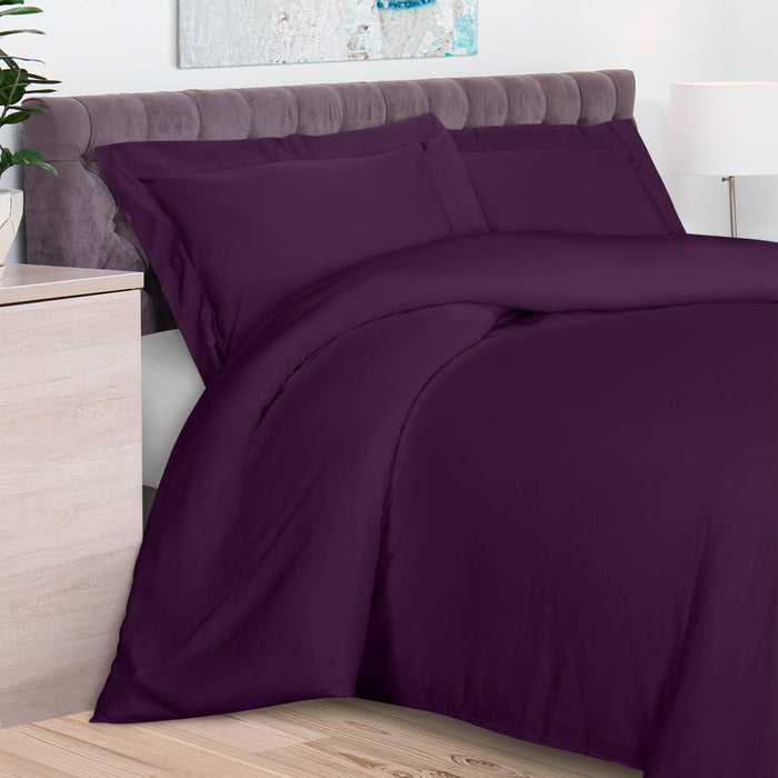 Rayon From Bamboo 300 Thread Count Solid Duvet Cover Set - Purple
