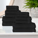 Rolla Cotton Geometric Jacquard Plush Soft Absorbent 12 Piece Towel Set - Black