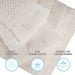 Rolla Cotton Geometric Jacquard Plush Soft Absorbent 12 Piece Towel Set - Ivory