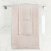 Rolla Cotton Geometric Jacquard Plush Soft Absorbent 3 Piece Towel Set - Ivory