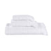 Rolla Cotton Geometric Jacquard Plush Soft Absorbent 3 Piece Towel Set - White