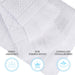 Rolla Cotton Geometric Jacquard Plush Soft Absorbent 8 Piece Towel Set - White