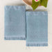 Rolla Cotton Geometric Jacquard Plush Absorbent Bath Sheet Set of 2 - Blue