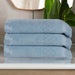 Rolla Cotton Geometric Jacquard Plush Absorbent Bath Towel Set of 3 - Blue