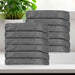 Rolla Cotton Geometric Jacquard Plush Face Towel Washcloth Set of 12 - Gray