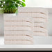 Rolla Cotton Geometric Jacquard Plush Face Towel Washcloth Set of 12 - Ivory