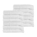 Rolla Cotton Geometric Jacquard Plush Face Towel Washcloth Set of 12 - White