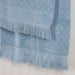 Rolla Cotton Geometric Jacquard Plush Soft Absorbent 3 Piece Towel Set - Blue