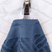 Basketweave Egyptian Cotton Jacquard and Solid Bath Towel Set of 4 - Royal Blue