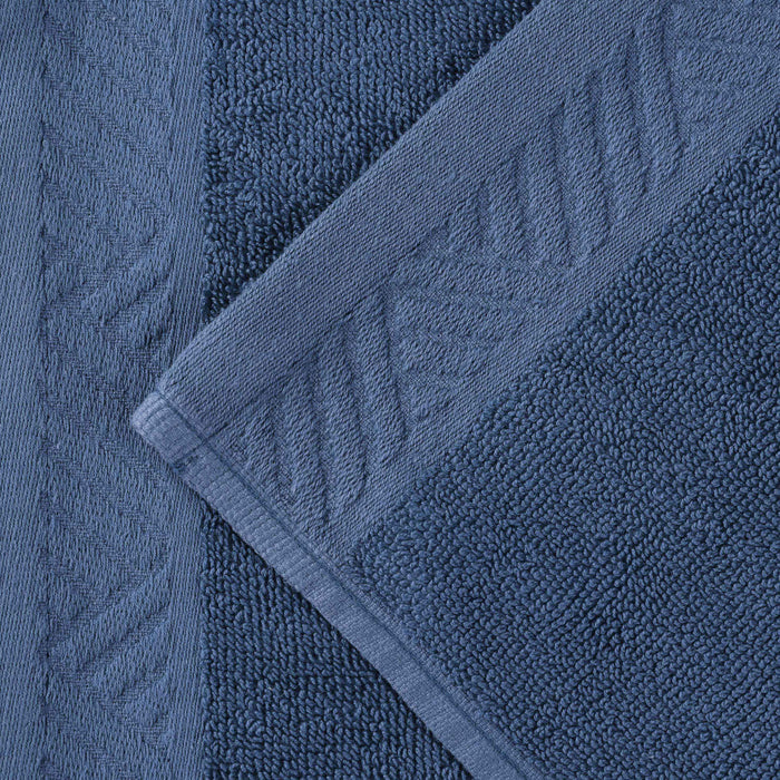 Basketweave Egyptian Cotton Solid 3 Piece Assorted Towel Set - Royal Blue