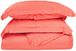300 Thread Count Solid or Floral Cotton All Season Duvet Cover Set - Coral