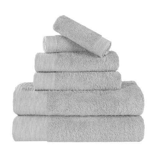 Rayon from Bamboo Eco-Friendly Fluffy Soft Solid 6 Piece Towel Set - Platinum