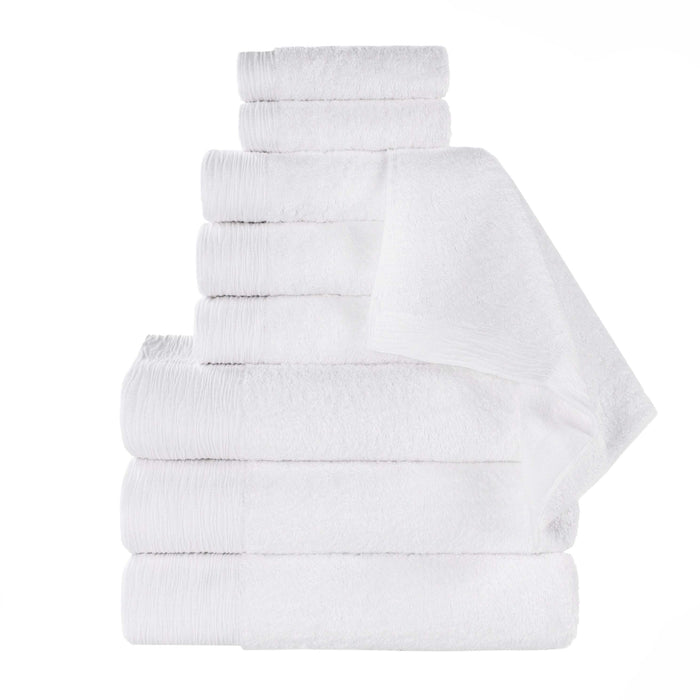 Rayon from Bamboo Eco-Friendly Fluffy Soft Solid 9 Piece Towel Set - White
