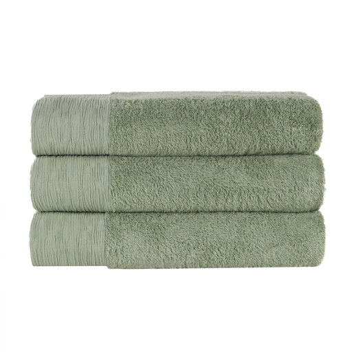Rayon from Bamboo Eco-Friendly Fluffy Soft Solid Bath Towel Set of 3 - Green
