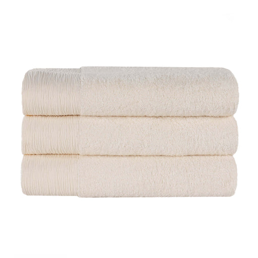 Rayon from Bamboo Eco-Friendly Fluffy Soft Solid Bath Towel Set of 3 - Ivory