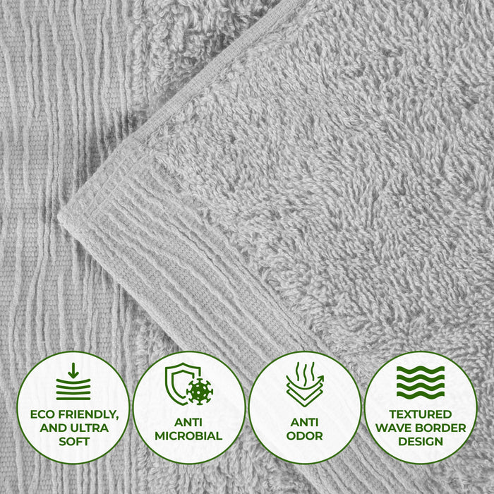 Rayon from Bamboo Eco-Friendly Fluffy Soft Solid 12 Piece Towel Set - Platinum