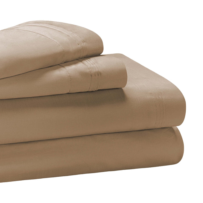 Egyptian Cotton 650 Thread Count Solid Deep Pocket Sheet Set - Taupe