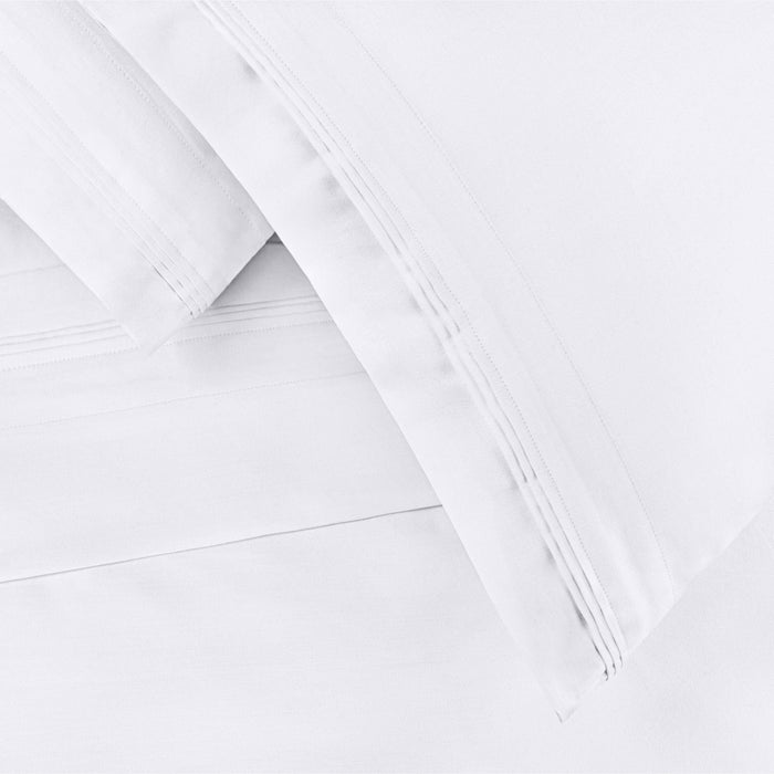 Egyptian Cotton 650 Thread Count Solid Deep Pocket Sheet Set - White