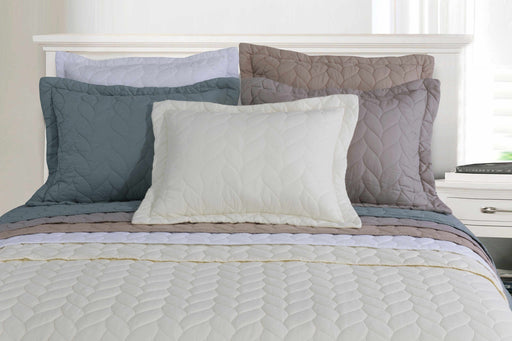 Ashley Fine Stitched 100% Long-Staple Cotton Quilt Set,Braided Design,4 Colors-Quilt Sets-Blue Nile Mills