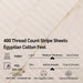 Egyptian Cotton 400 Thread Count Striped Deep Pocket Sheet Set - Ivory
