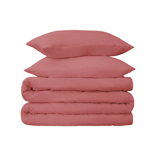 Egyptian Cotton 530 Thread Count Solid Duvet Cover Set - Blush